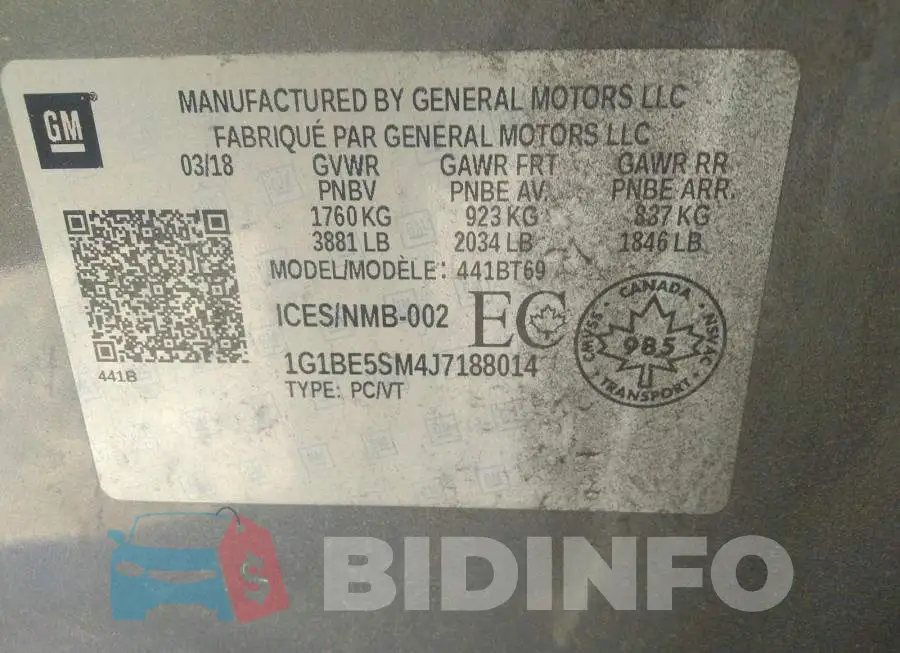 1G1BE5SM4J7188014 Photo# 9