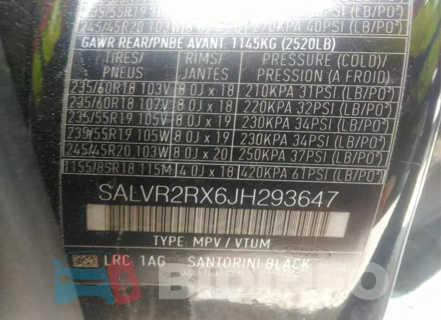 SALVR2RX6JH293647 Photo# 9