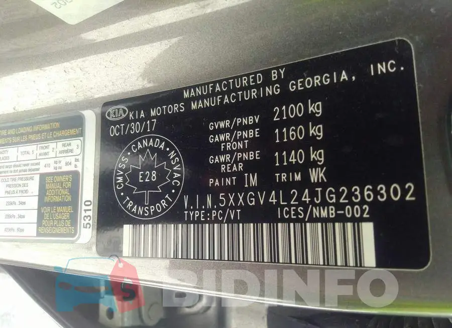5XXGV4L24JG236302 Photo# 9