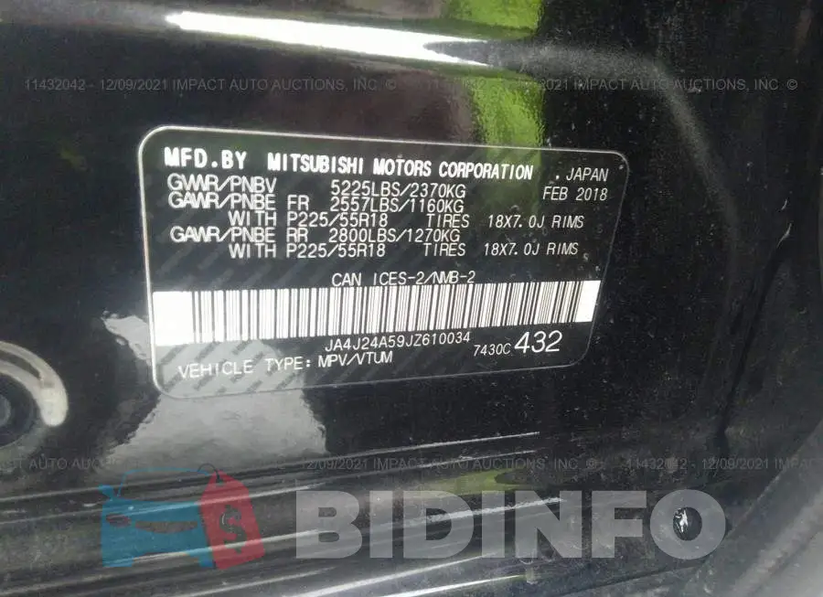 JA4J24A59JZ610034 Photo# 9