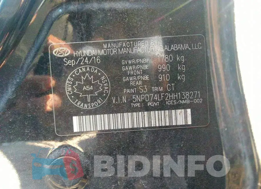 5NPD74LF2HH138271 Photo# 9