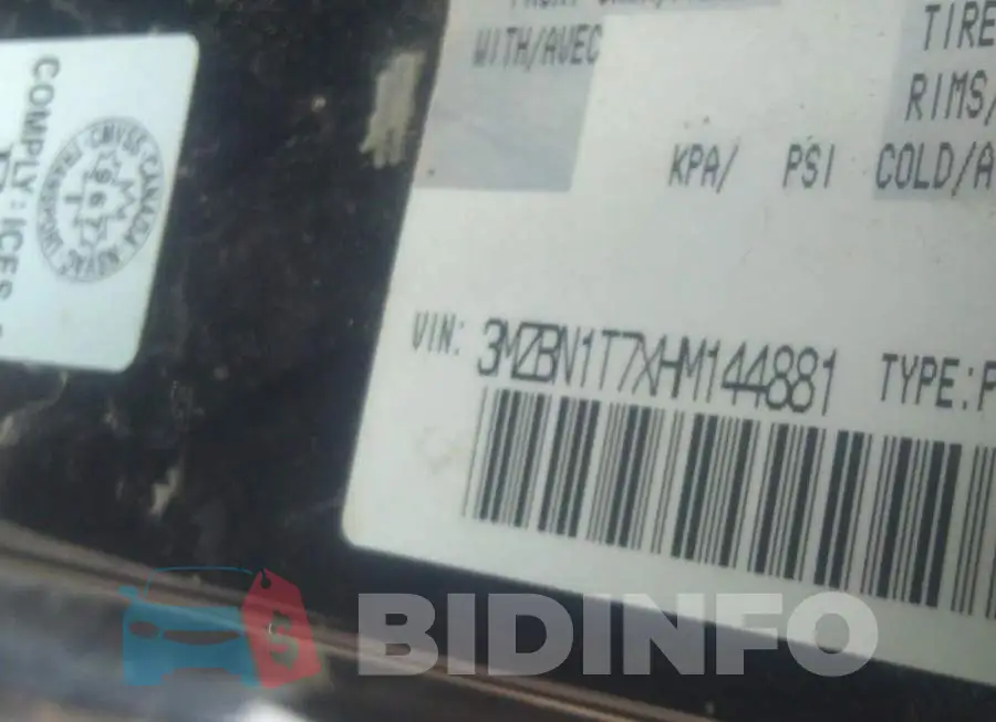 3MZBN1T7XHM144881 Photo# 9
