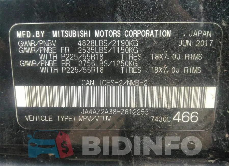 JA4AZ2A38HZ612253 Photo# 9