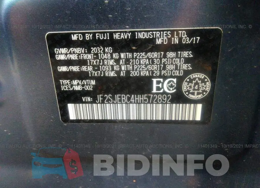 JF2SJEBC4HH572892 Photo# 9
