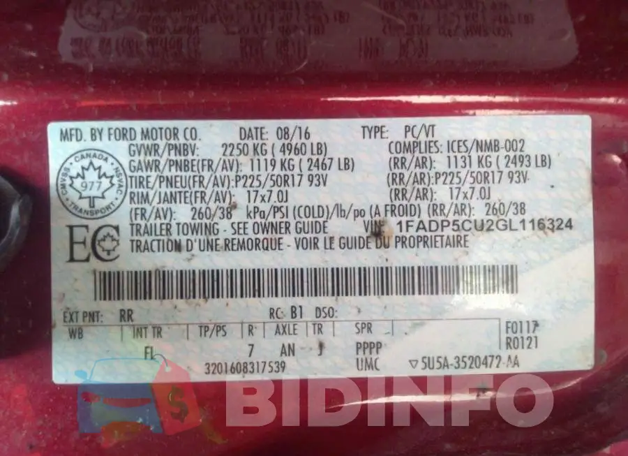 1FADP5CU2GL116324 Photo# 9