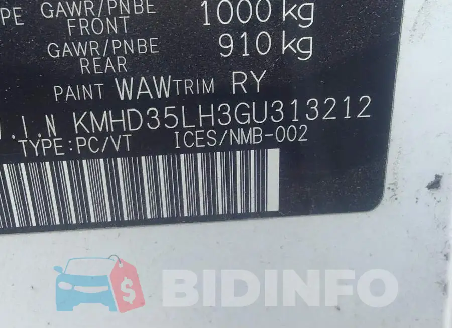 KMHD35LH3GU313212 Photo# 9