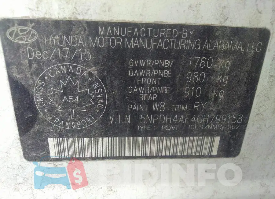 5NPDH4AE4GH799158 Photo# 9