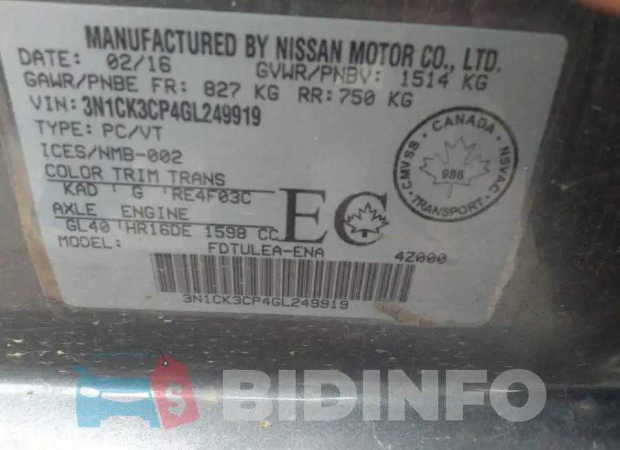3N1CK3CP4GL249919 Photo# 9