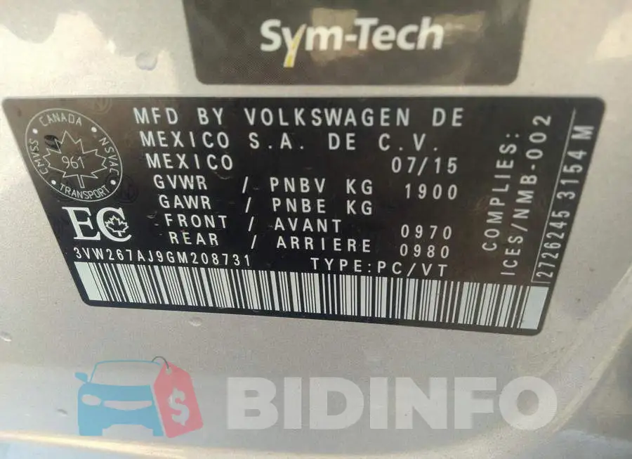 3VW267AJ9GM208731 Photo# 9