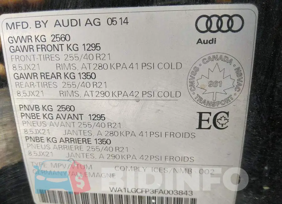 WA1LGCFP3FA003843 Photo# 9