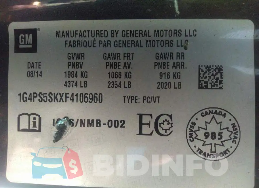 1G4PS5SKXF4106960 Photo# 9