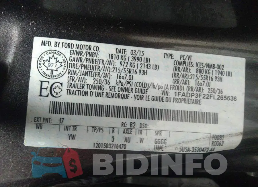 1FADP3F22FL265636 Photo# 9