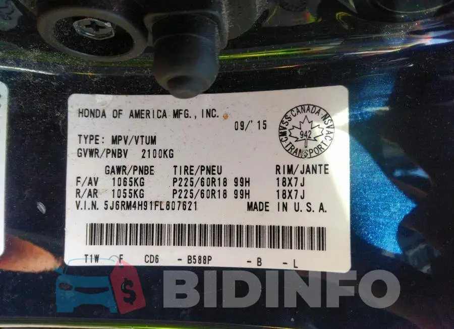 5J6RM4H91FL807621 Photo# 9