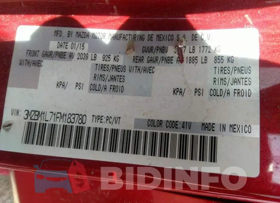 3MZBM1L71FM183780 Photo# 9