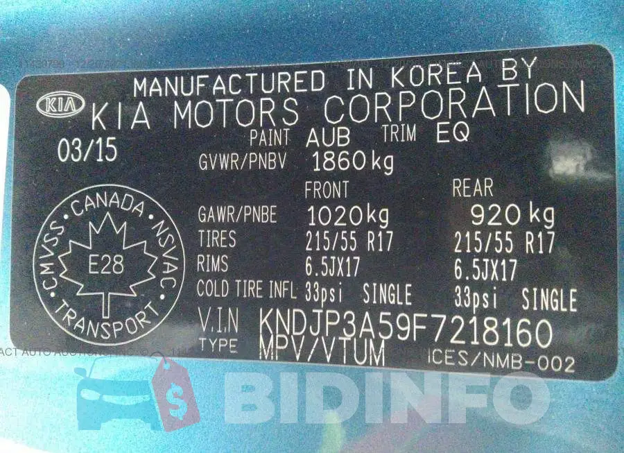 KNDJP3A59F7218160 Photo# 9