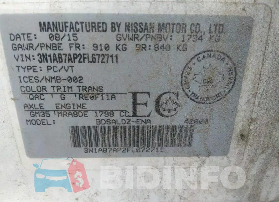 3N1AB7AP2FL672711 Photo# 9