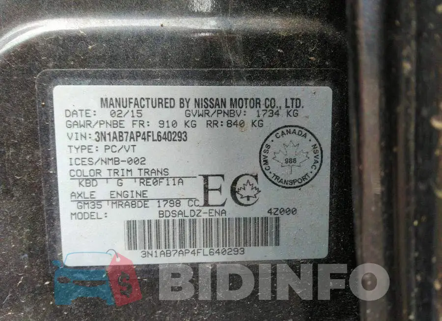 3N1AB7AP4FL640293 Photo# 9