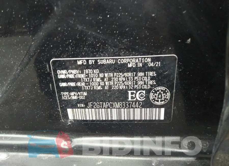 JF2GTAPCXM8337442 Photo# 9