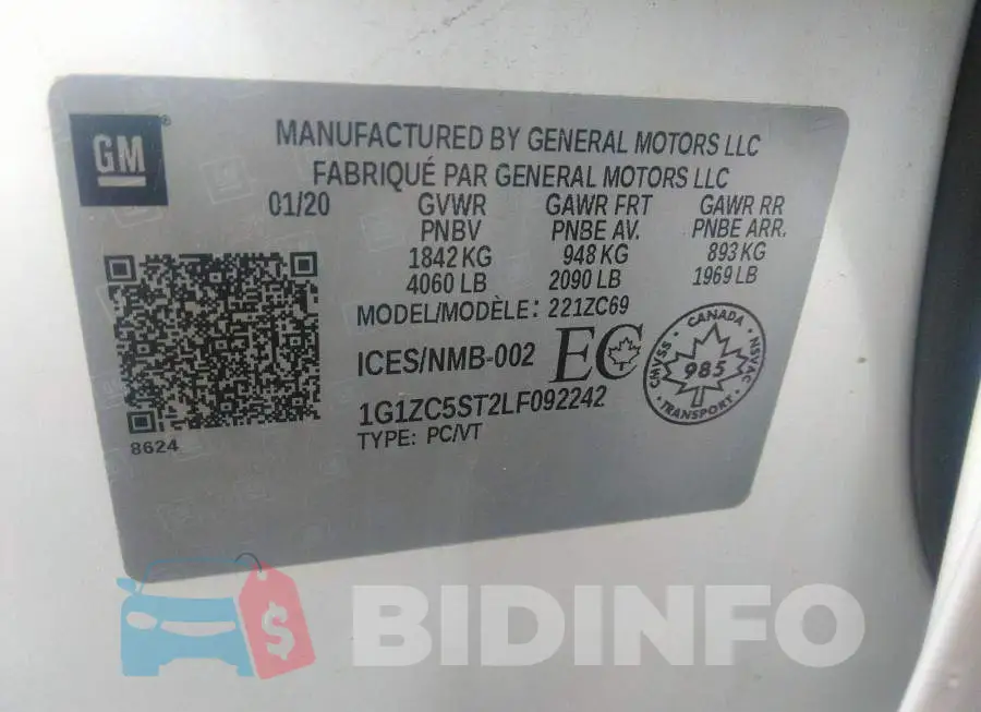 1G1ZC5ST2LF092242 Photo# 9