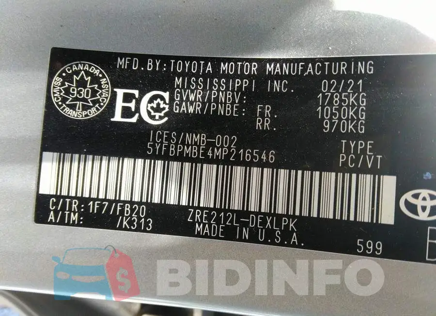 5YFBPMBE4MP216546 Photo# 9