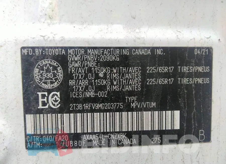 2T3B1RFV9MC203775 Photo# 9