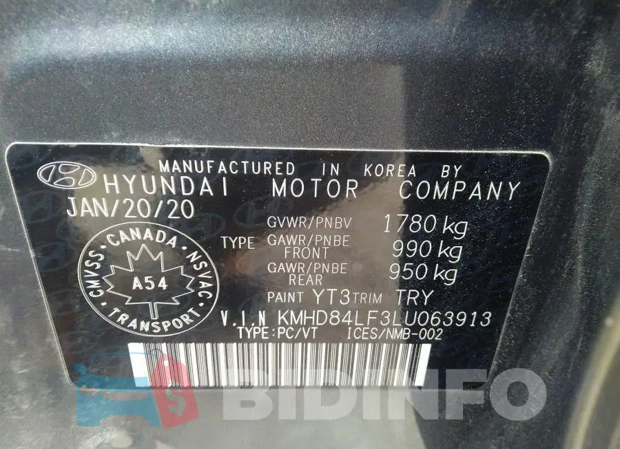 KMHD84LF3LU063913 Photo# 9