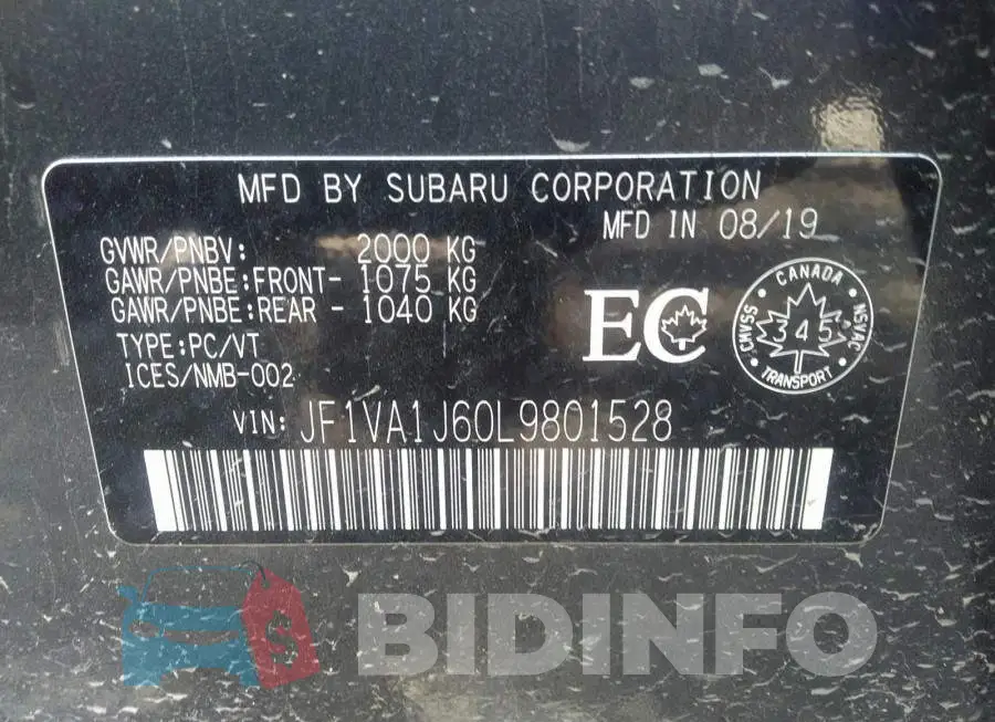 JF1VA1J60L9801528 Photo# 9