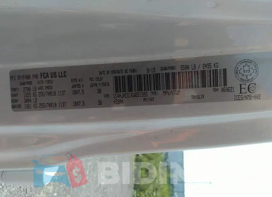 1C4HJXEG1KW651393 Photo# 9