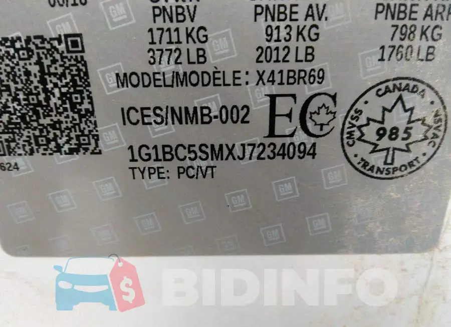 1G1BC5SMXJ7234094 Photo# 9
