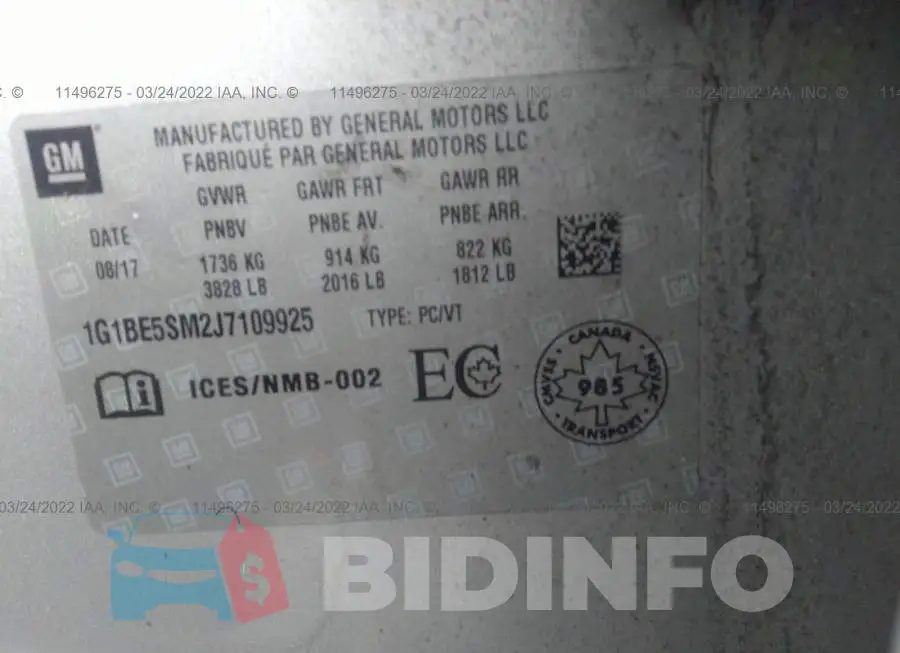 1G1BE5SM2J7109925 Photo# 9