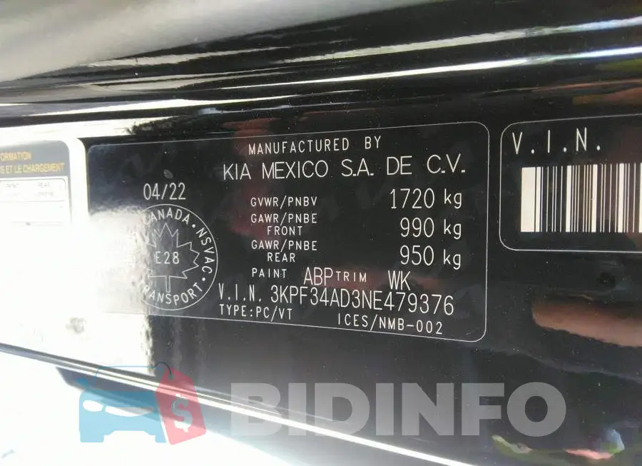 3KPF34AD3NE479376 Photo# 9