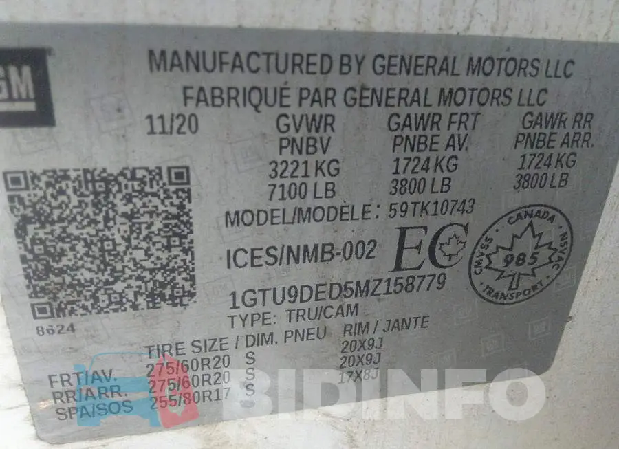1GTU9DED5MZ158779 Photo# 9