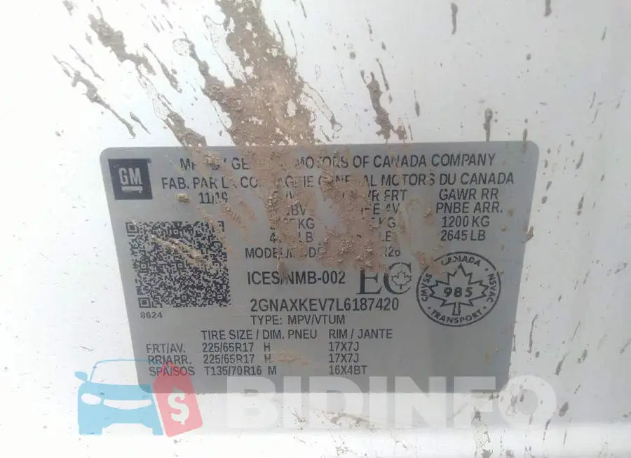 2GNAXKEV7L6187420 Photo# 9
