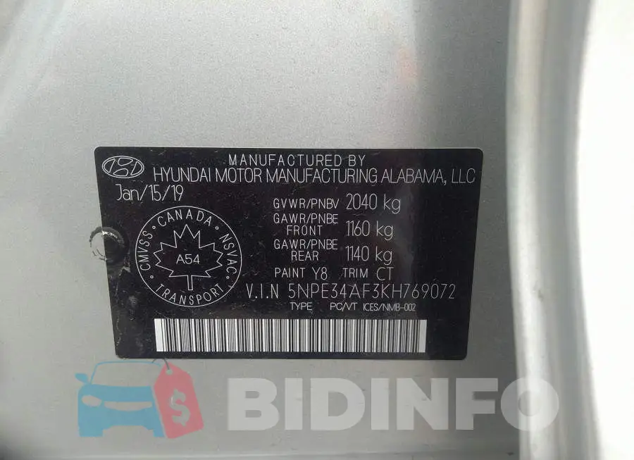 5NPE34AF3KH769072 Photo# 9