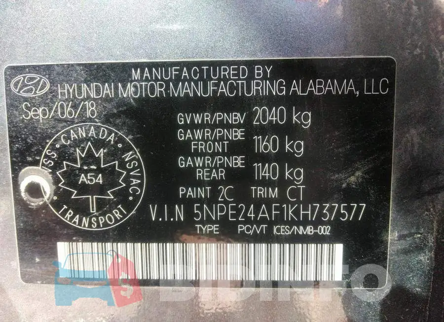 5NPE24AF1KH737577 Photo# 9