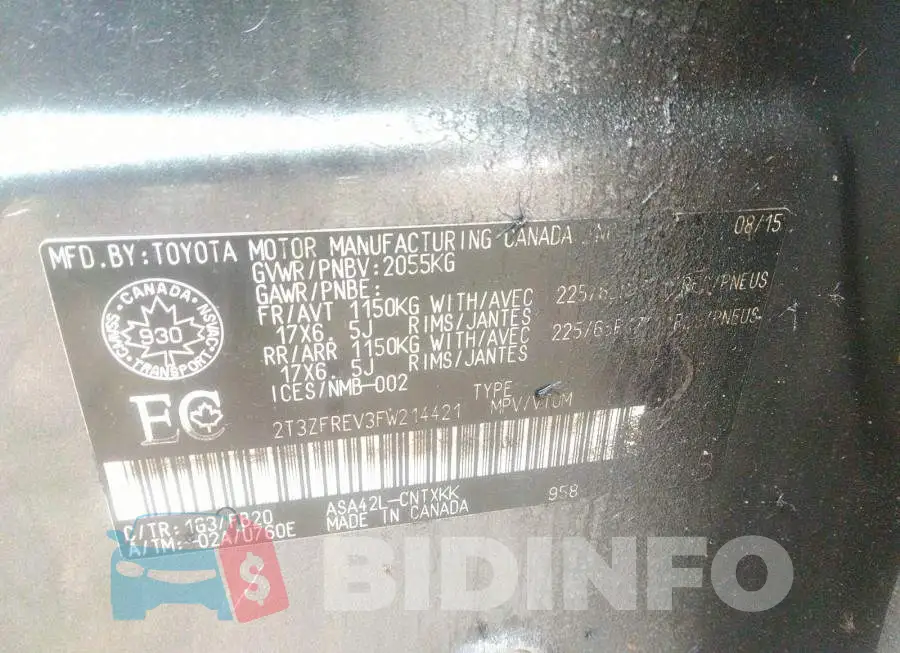 2T3ZFREV3FW214421 Photo# 9