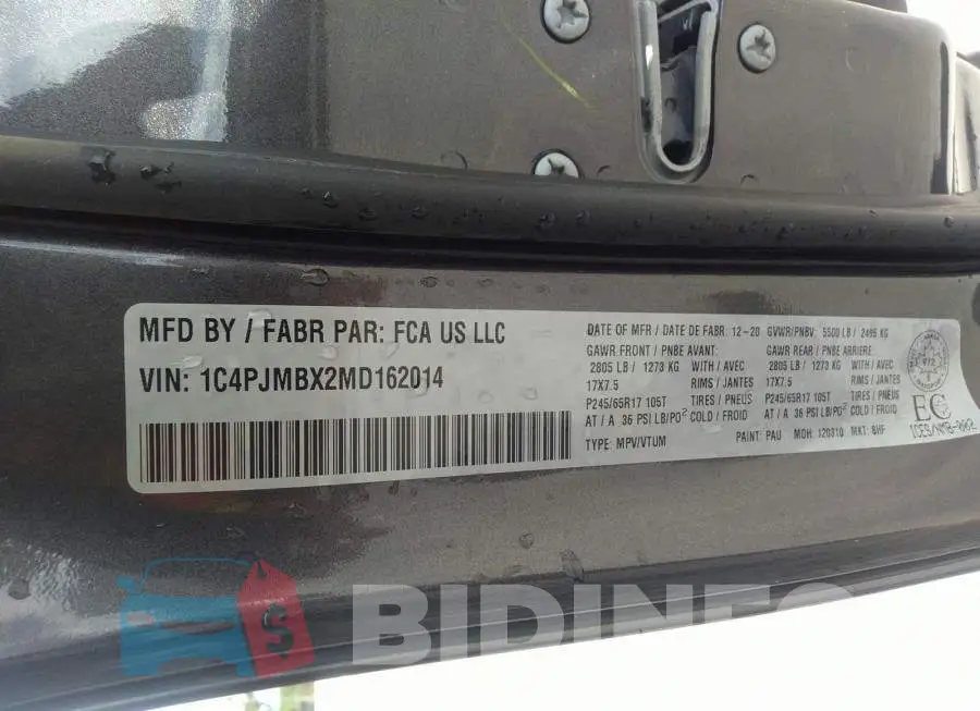 1C4PJMBX2MD162014 Photo# 9
