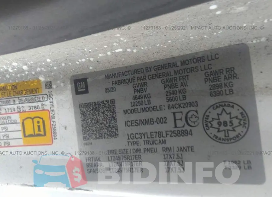 1GC3YLE78LF258894 Photo# 9