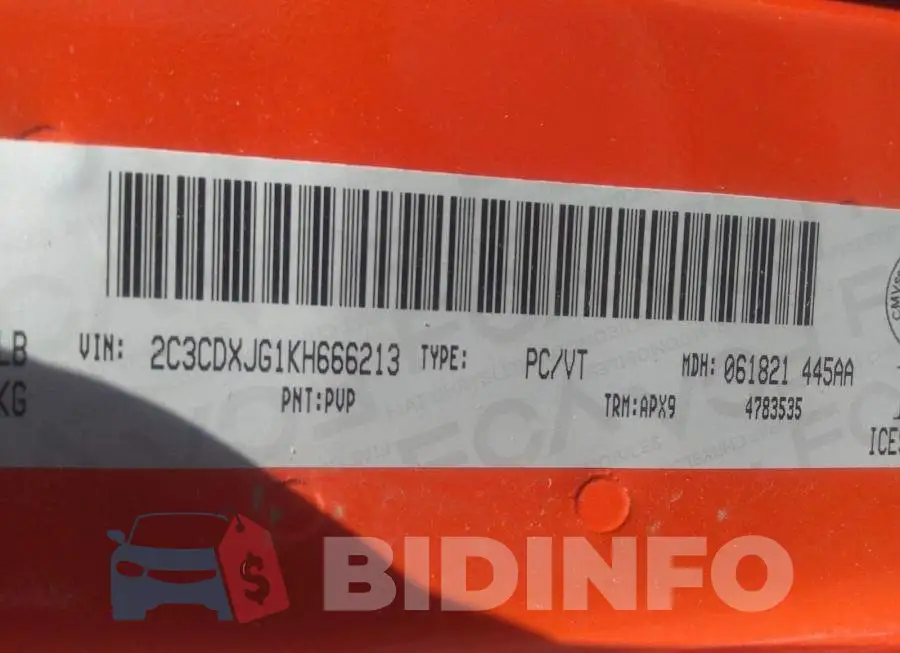 2C3CDXJG1KH666213 Photo# 9