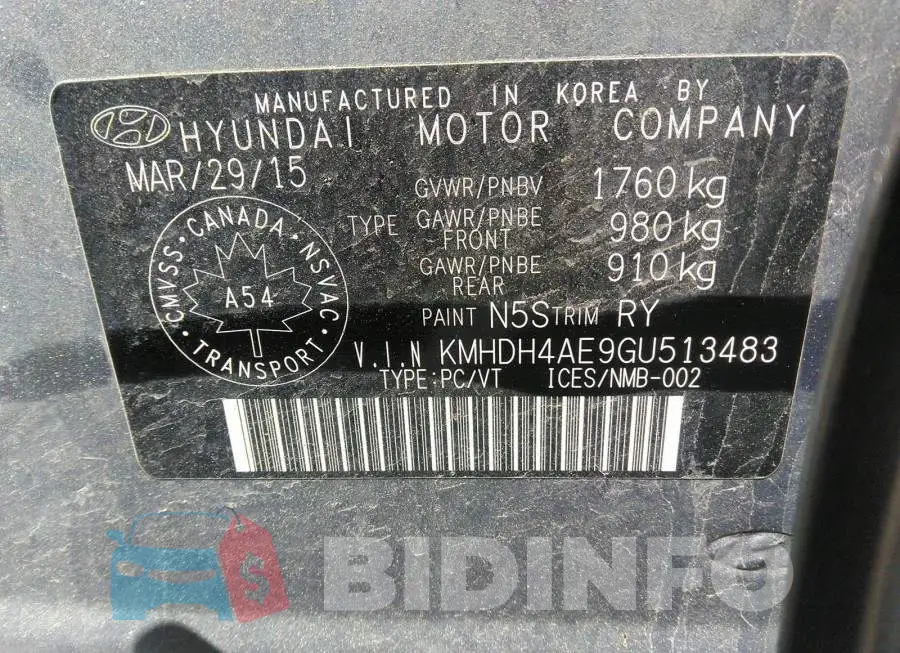 KMHDH4AE9GU513483 Photo# 9