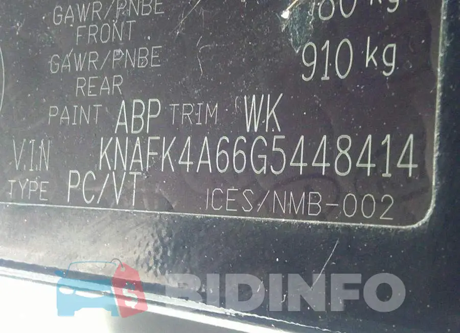 KNAFK4A66G5448414 Photo# 9
