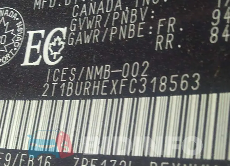 2T1BURHEXFC318563 Photo# 9