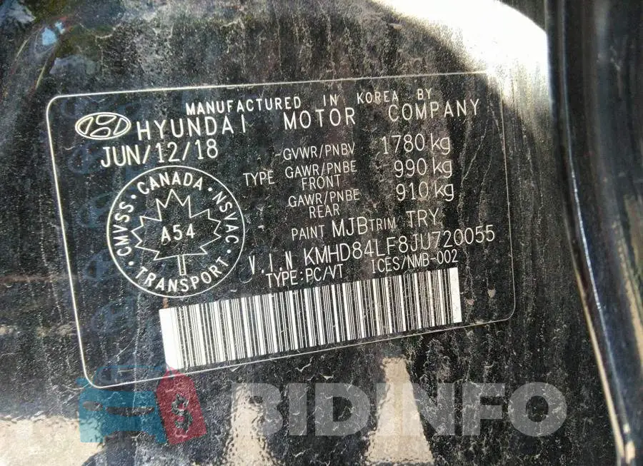 KMHD84LF8JU720055 Photo# 9