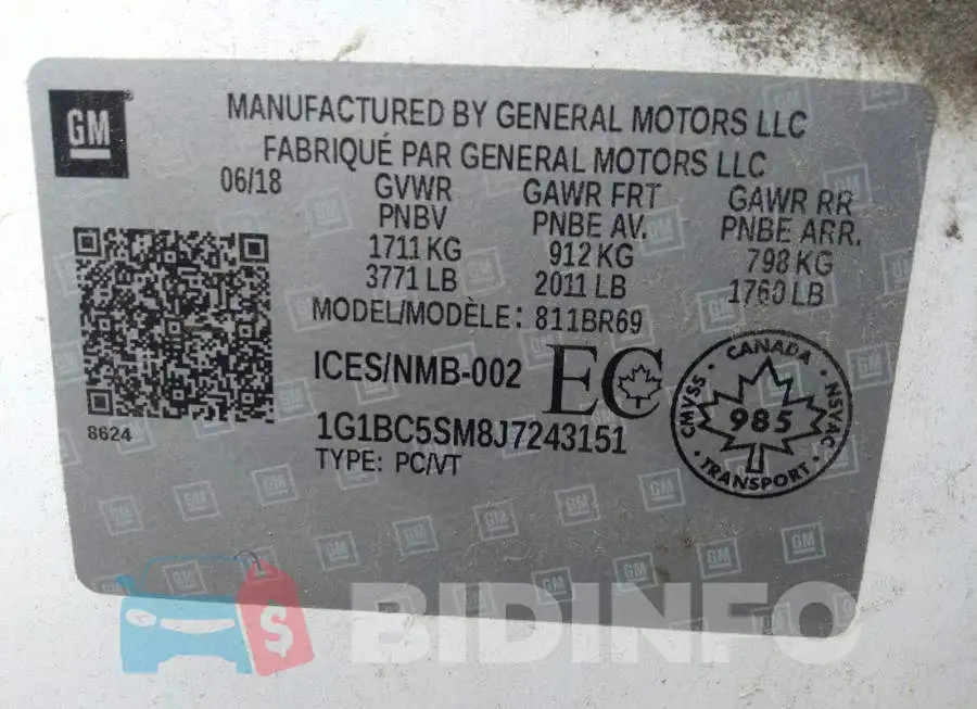 1G1BC5SM8J7243151 Photo# 9