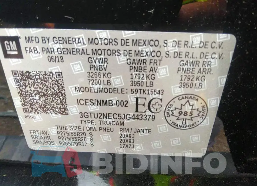 3GTU2NEC5JG443379 Photo# 9