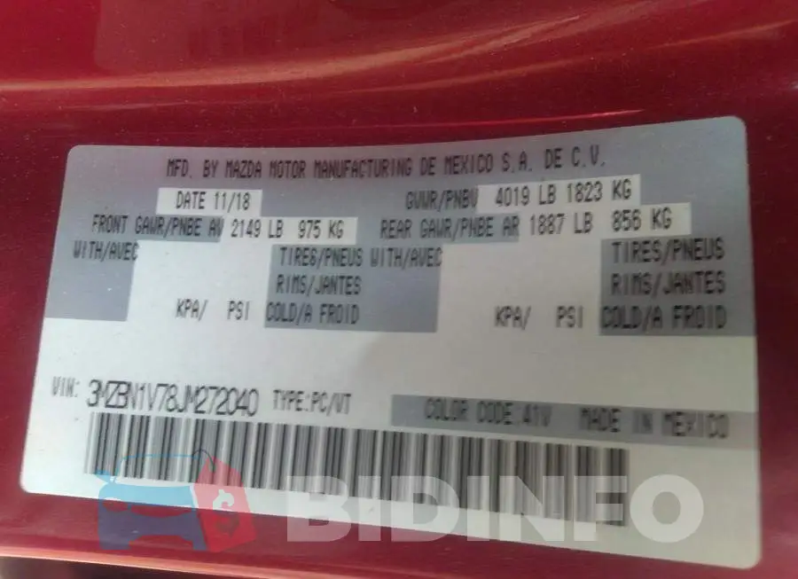 3MZBN1V78JM272040 Photo# 9