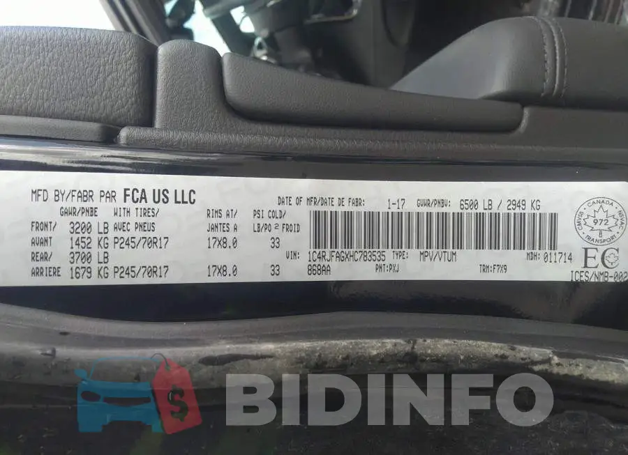1C4RJFAGXHC783535 Photo# 9 1C4RJFAGXHC783535 Photo# 9