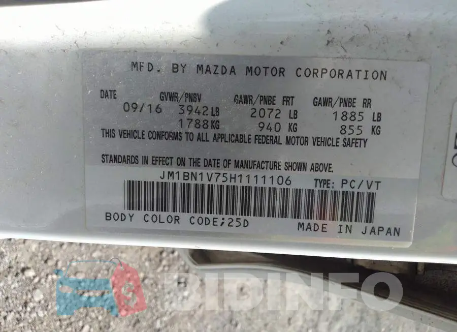 JM1BN1V75H1111106 Photo# 9