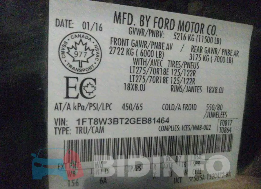 1FT8W3BT2GEB81464 Photo# 9