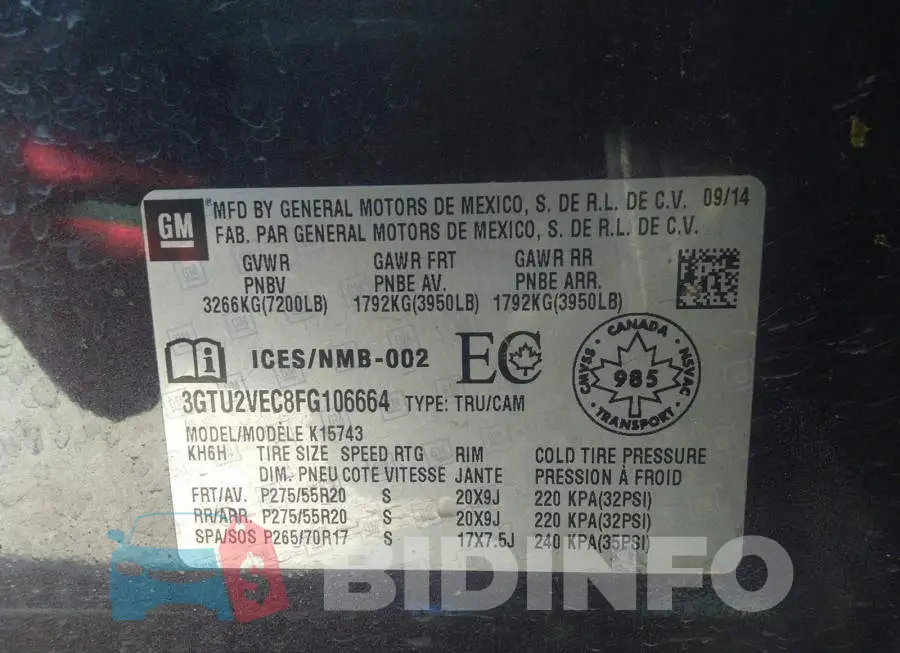 3GTU2VEC8FG106664 Photo# 9